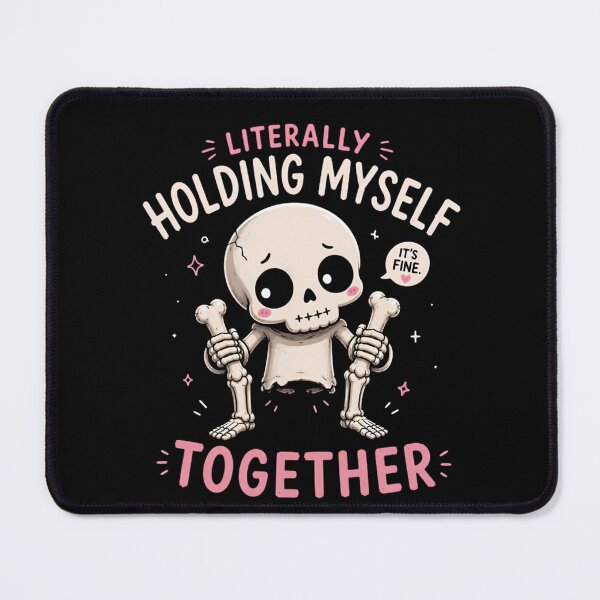 Item preview, Holding Myself Together Funny Skeleton T-Shirt | Cute Dark Humor Graphic Tee designed and sold by Ahmed-G-Designs.