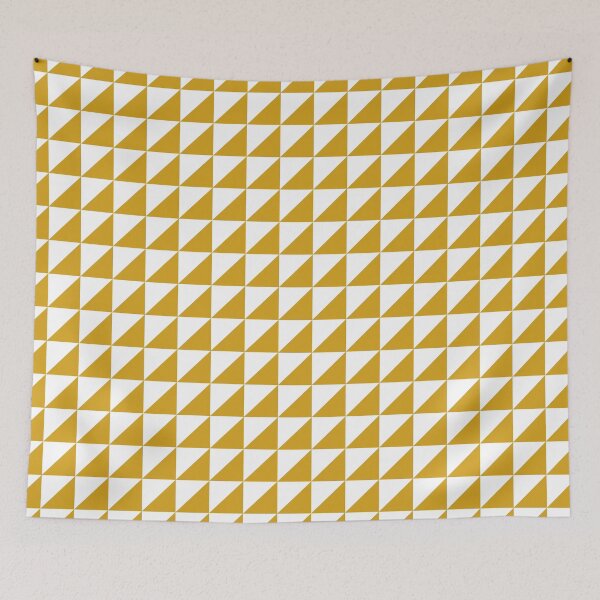 Item preview, White And Mustard Triangle Mosaic Pattern designed and sold by pattern-archive.