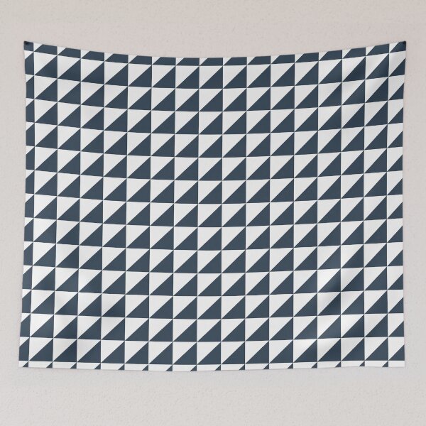 Item preview, White And Navy Triangle Mosaic Pattern designed and sold by pattern-archive.