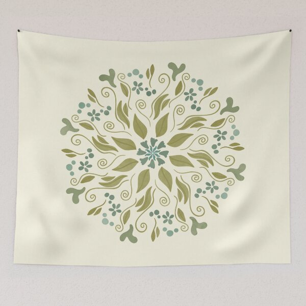 Item preview, Hand-Drawn Scandinavian Folk Art Mandala designed and sold by WEBiC-ART Creative Studio.