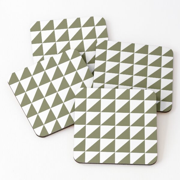 Item preview, White And Olive Triangle Mosaic Pattern designed and sold by pattern-archive.
