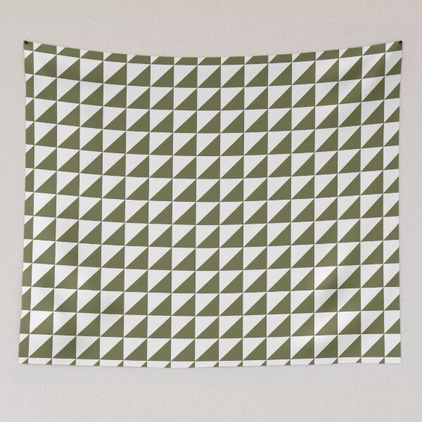 Item preview, White And Olive Triangle Mosaic Pattern designed and sold by pattern-archive.