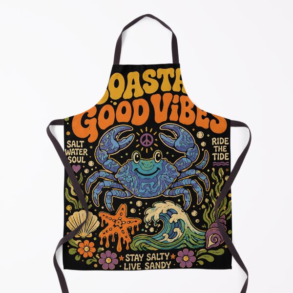 Item preview, Retro Coastal Good Vibes Crab designed and sold by JasKei-Designs.