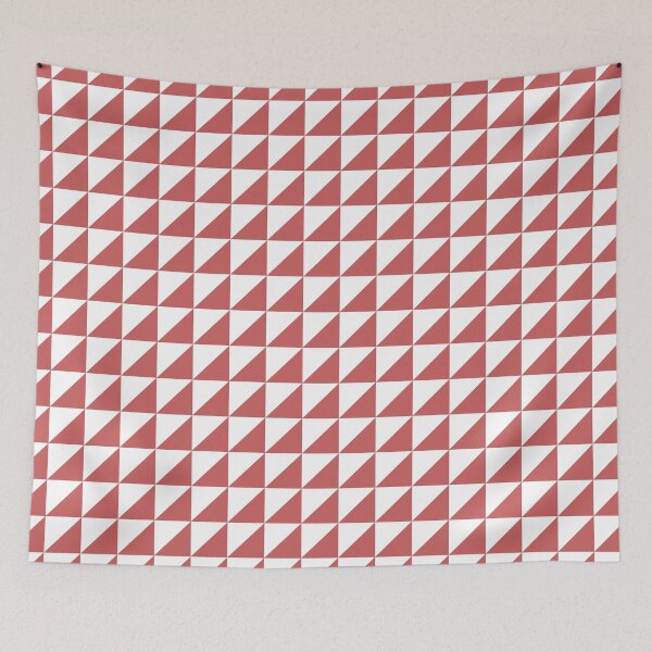 Item preview, White And Pastel Red Triangle Mosaic Pattern designed and sold by pattern-archive.