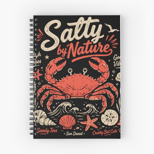 Item preview, Salty By Nature Retro Crab designed and sold by JasKei-Designs.