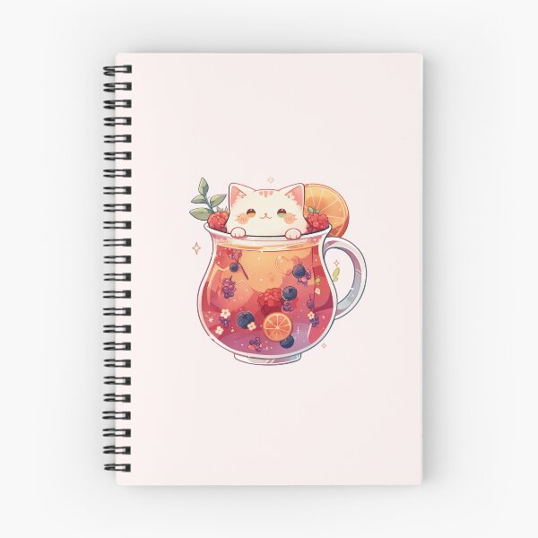 Item preview, Kawaii Cat in a Fruity Berry Tea Pitcher designed and sold by NikoNekoDesigns.
