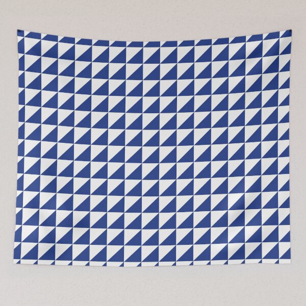 Item preview, White And Royal Blue Triangle Mosaic Pattern designed and sold by pattern-archive.