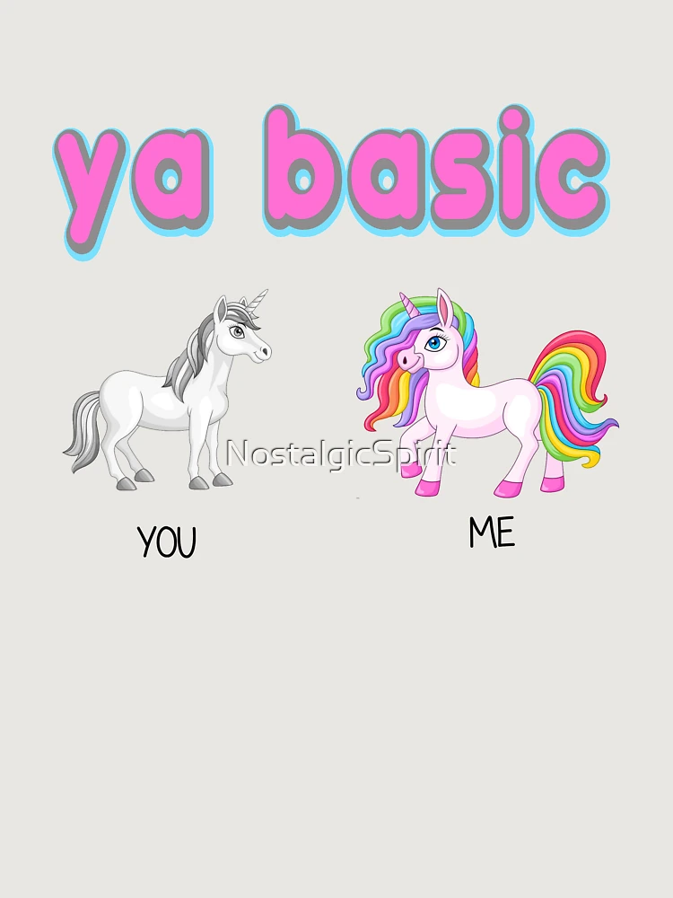 Thumbnail 6 of 6, Premium Oversized Sweatshirt, ya basic, ur basic, youre basic, basic, unicorn designed and sold by NostalgicSpirit.