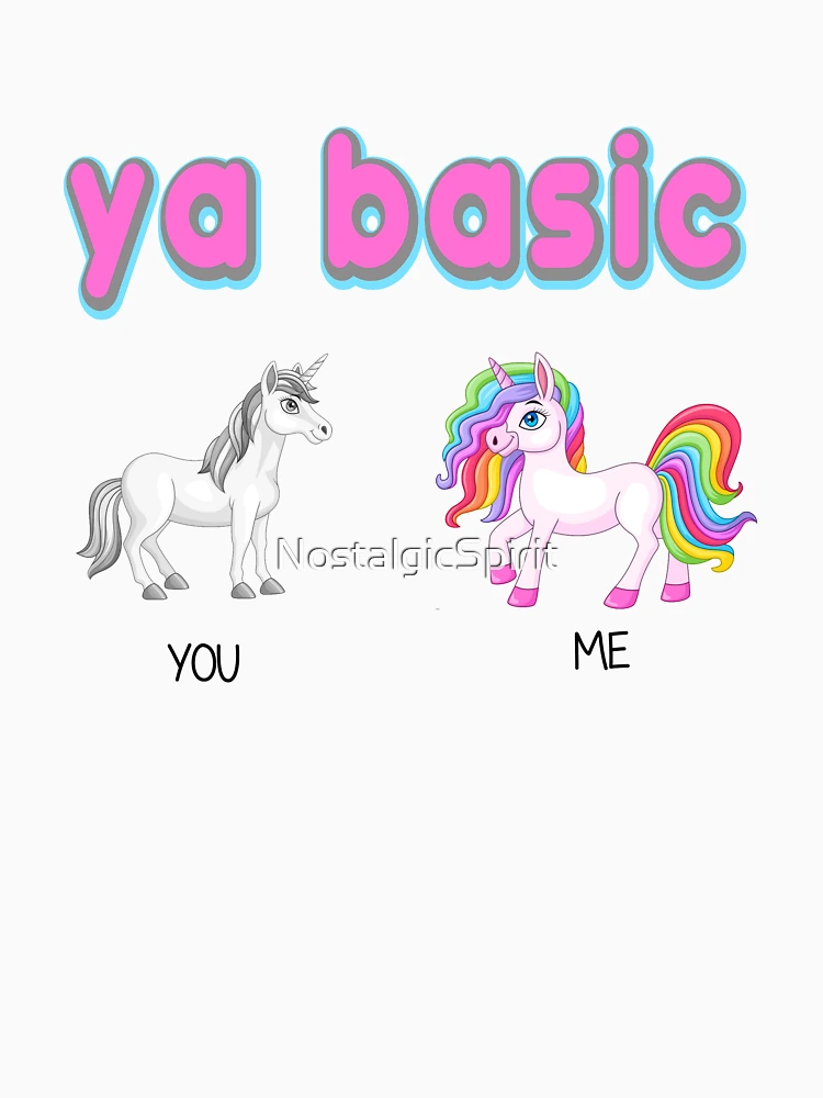 Thumbnail 6 of 6, Pullover Hoodie, ya basic, ur basic, youre basic, basic, unicorn designed and sold by NostalgicSpirit.