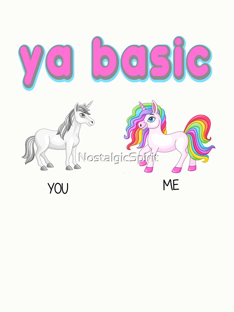 Thumbnail 6 of 6, Pullover Sweatshirt, ya basic, ur basic, youre basic, basic, unicorn designed and sold by NostalgicSpirit.