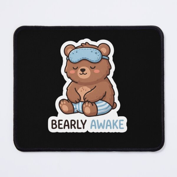Item preview, Cute Sleeping Bear Bearly Awake Illustration designed and sold by Owcomm.