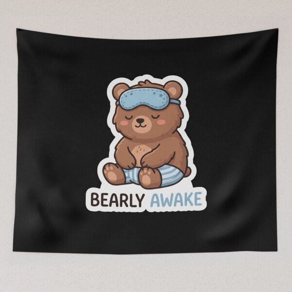 Item preview, Cute Sleeping Bear Bearly Awake Illustration designed and sold by Owcomm.