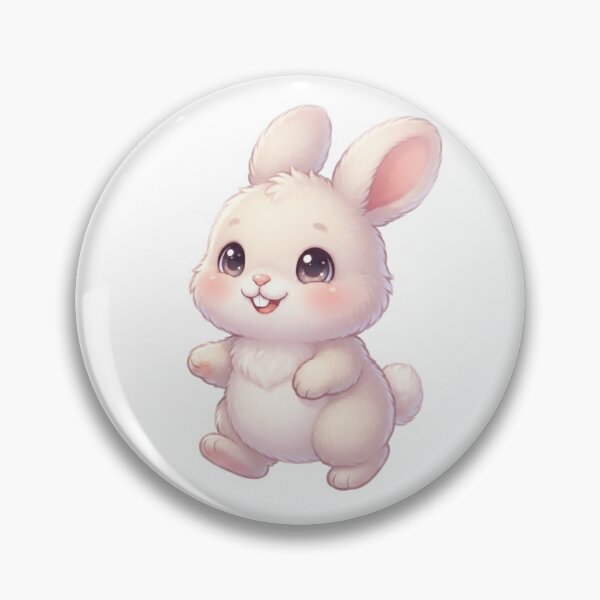 Item preview, Kawaii Fluffy Cream Baby Bunny Walking with Sparkle Eyes  designed and sold by Stickivo.