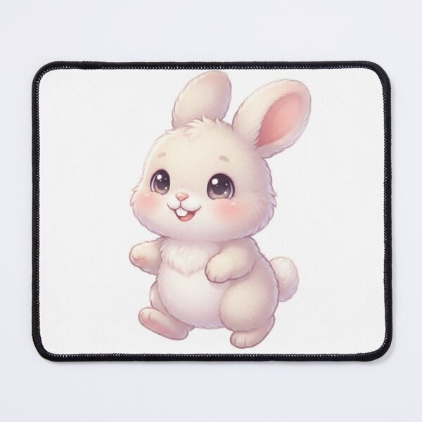 Item preview, Kawaii Fluffy Cream Baby Bunny Walking with Sparkle Eyes  designed and sold by Stickivo.