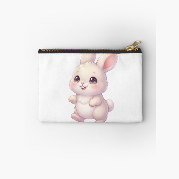 Item preview, Kawaii Fluffy Cream Baby Bunny Walking with Sparkle Eyes  designed and sold by Stickivo.