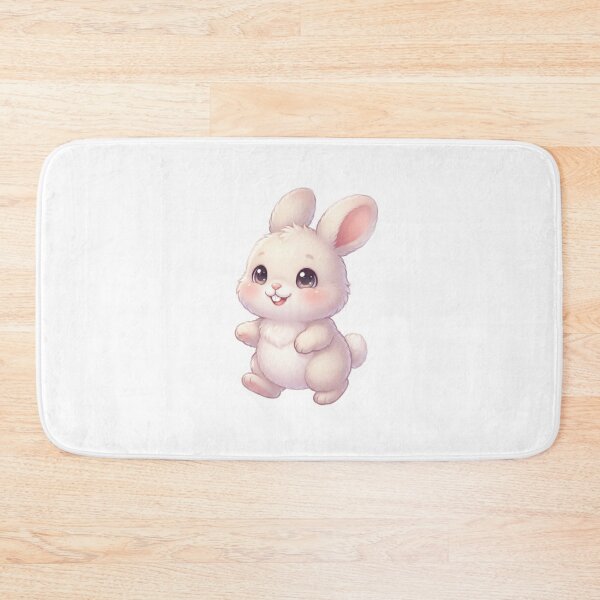 Item preview, Kawaii Fluffy Cream Baby Bunny Walking with Sparkle Eyes  designed and sold by Stickivo.