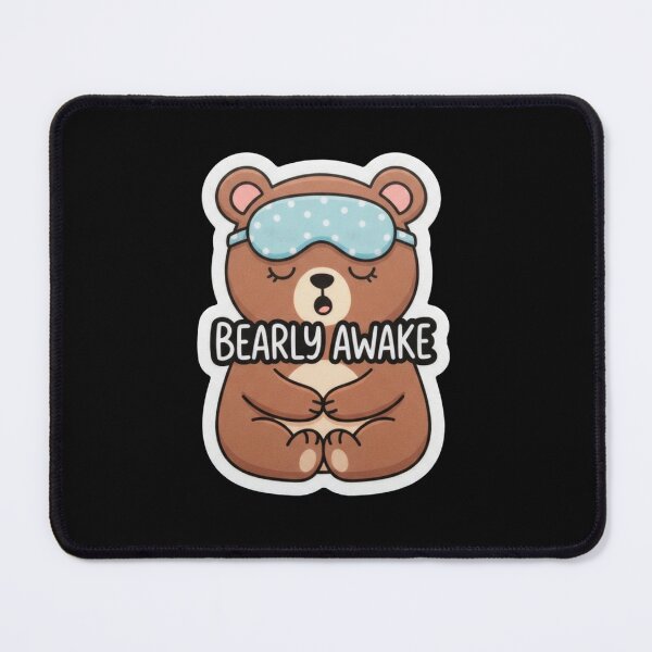 Item preview, Cute Sleepy Brown Bear Wearing Mask designed and sold by Owcomm.