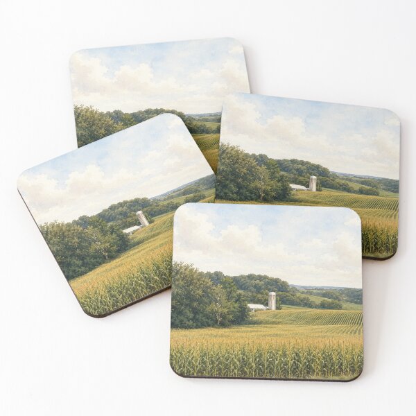 Item preview, Rolling Cornfields Watercolor Landscape designed and sold by Kaehaniz.