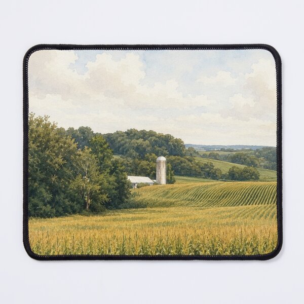 Item preview, Rolling Cornfields Watercolor Landscape designed and sold by Kaehaniz.