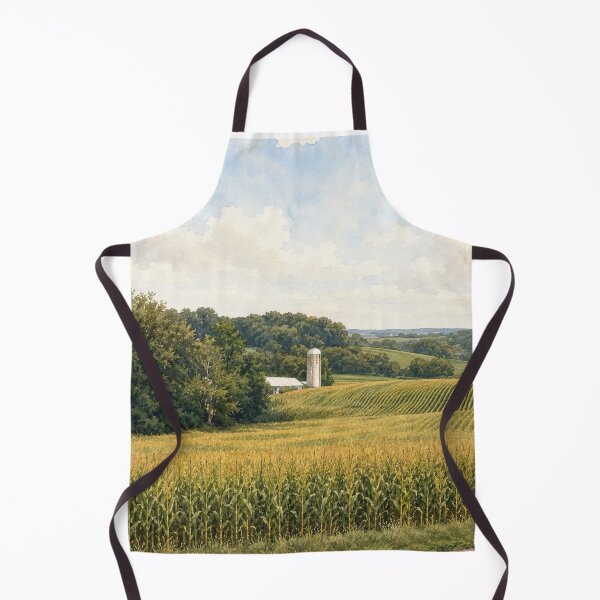 Item preview, Rolling Cornfields Watercolor Landscape designed and sold by Kaehaniz.