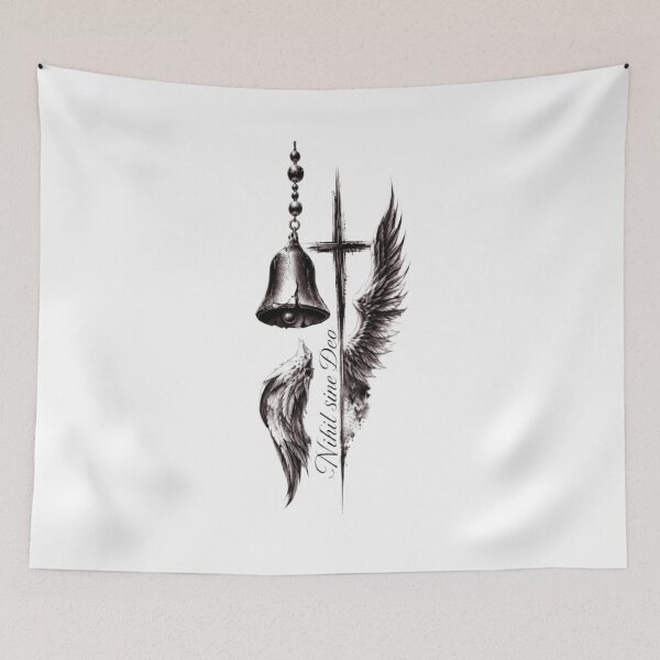 Item preview, Nihil Sine Deo Gothic Cross and Bell designed and sold by RoyalDeluxGo.