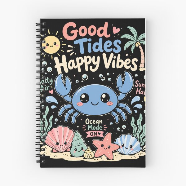 Item preview, Good Tides Happy Vibes Cute Crab designed and sold by JasKei-Designs.