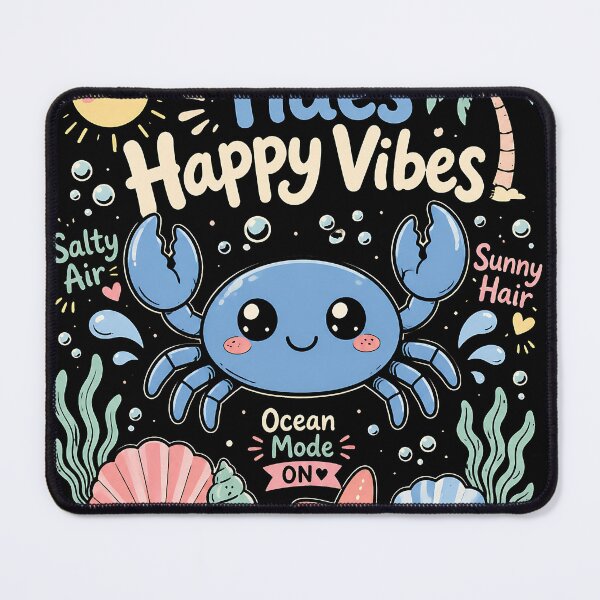 Item preview, Good Tides Happy Vibes Cute Crab designed and sold by JasKei-Designs.