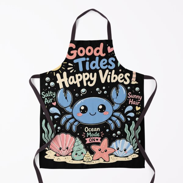 Item preview, Good Tides Happy Vibes Cute Crab designed and sold by JasKei-Designs.