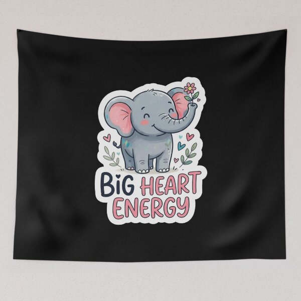 Item preview, Cute Little Elephant Big Heart Energy designed and sold by Owcomm.