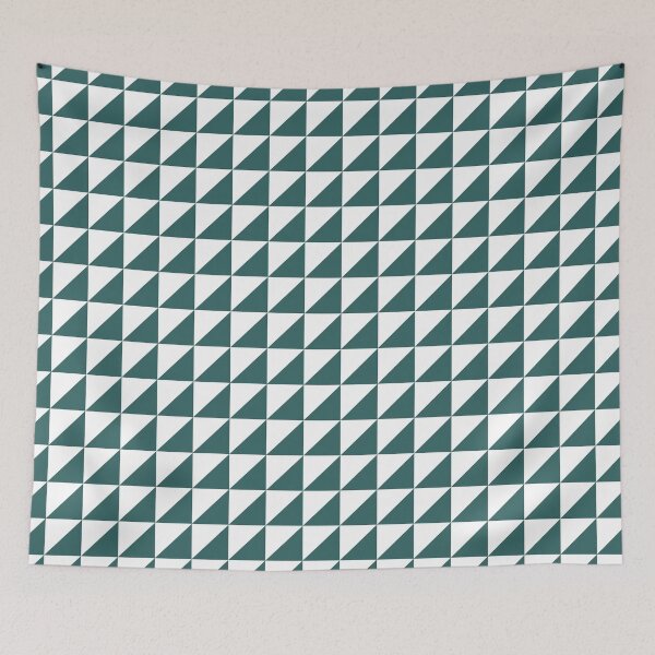 Item preview, White And Teal Triangle Mosaic Pattern designed and sold by pattern-archive.