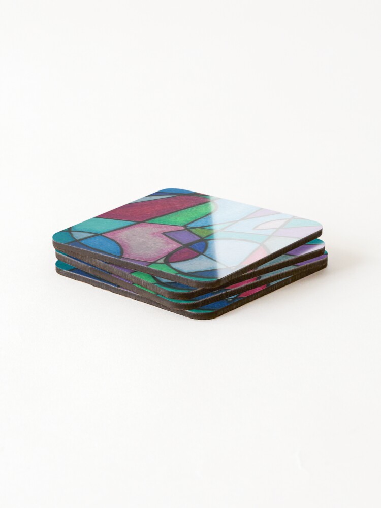 Thumbnail 4 of 5, Coasters (Set of 4), Abstract Shapes designed and sold by Lesswired.