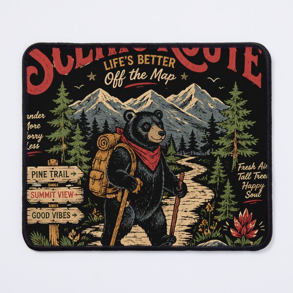 Item preview, Take The Scenic Route Hiking Bear designed and sold by JasKei-Designs.
