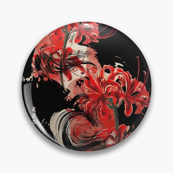 Item preview, japanese red spider lily in Vaporwave anime retro pastel goth aesthetic designed and sold by Otakuniverse.