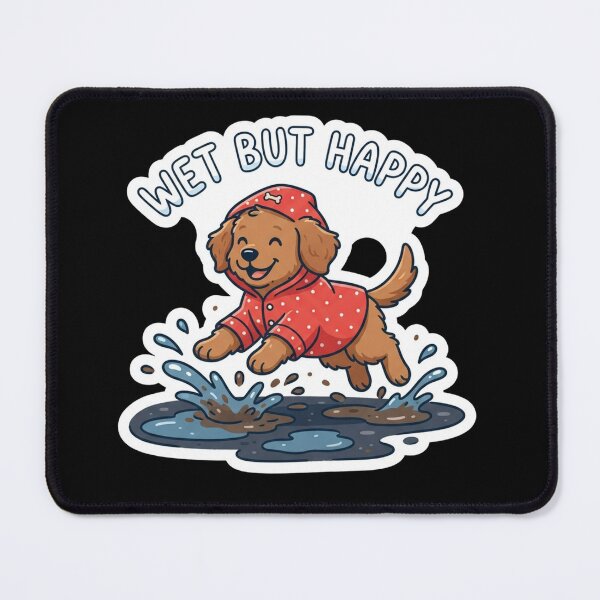 Item preview, Happy Puppy Jumping In Muddy Puddle designed and sold by Owcomm.