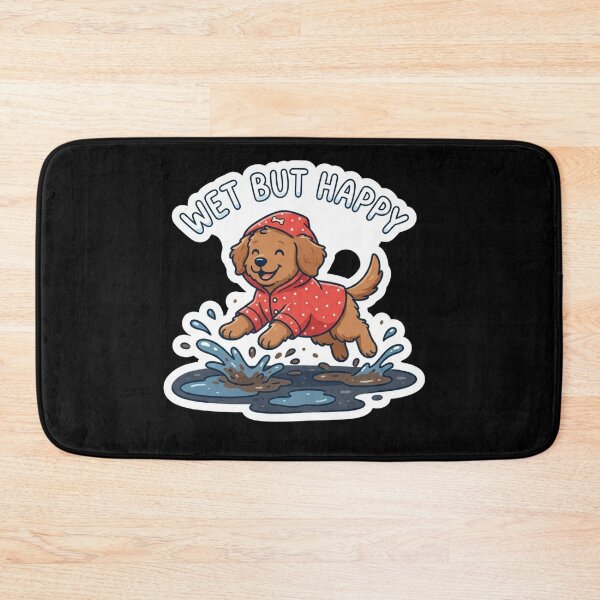Item preview, Happy Puppy Jumping In Muddy Puddle designed and sold by Owcomm.