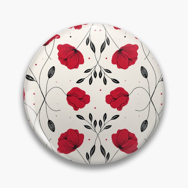 Item preview, Red Poppy Folk Floral Pattern designed and sold by NuvoraNest.