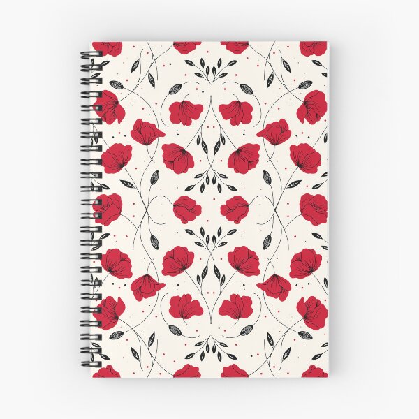 Item preview, Red Poppy Folk Floral Pattern designed and sold by NuvoraNest.