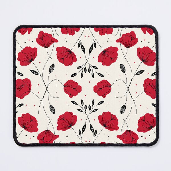 Item preview, Red Poppy Folk Floral Pattern designed and sold by NuvoraNest.
