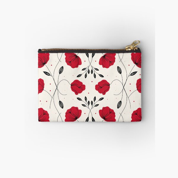 Item preview, Red Poppy Folk Floral Pattern designed and sold by NuvoraNest.