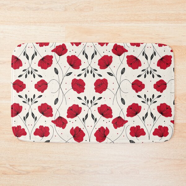 Item preview, Red Poppy Folk Floral Pattern designed and sold by NuvoraNest.