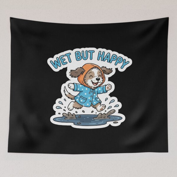Item preview, Cute Puppy Playing In The Rain designed and sold by Owcomm.