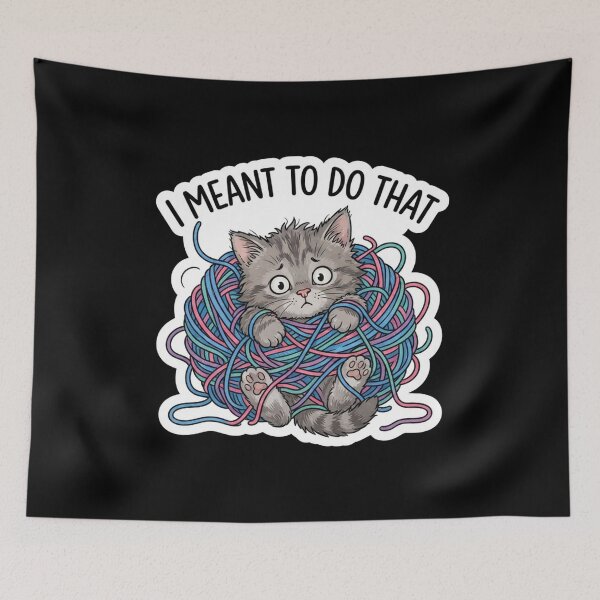 Item preview, Funny Cute Kitten Tangled In Yarn designed and sold by Owcomm.