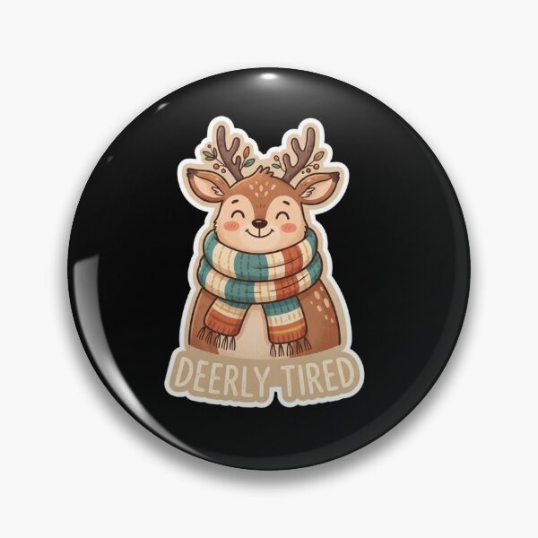 Item preview, Cute Deer Wearing Scarf Deerly Tired designed and sold by Owcomm.