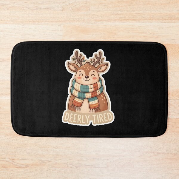 Item preview, Cute Deer Wearing Scarf Deerly Tired designed and sold by Owcomm.