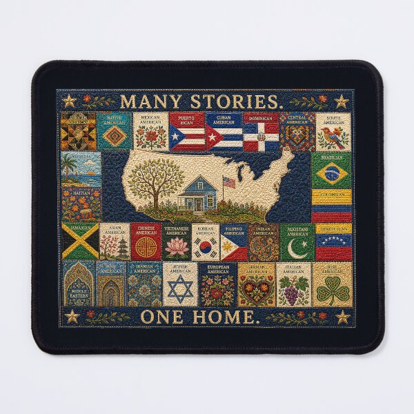 Item preview, ✂️ STITCHED TOGETHER COLLECTION ✂️- ❤️ - Many Stories. One Home. - Quilt  designed and sold by WheelieGdArt.