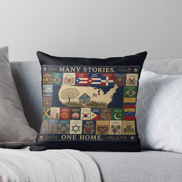 Item preview, ✂️ STITCHED TOGETHER COLLECTION ✂️- ❤️ - Many Stories. One Home. - Quilt  designed and sold by WheelieGdArt.