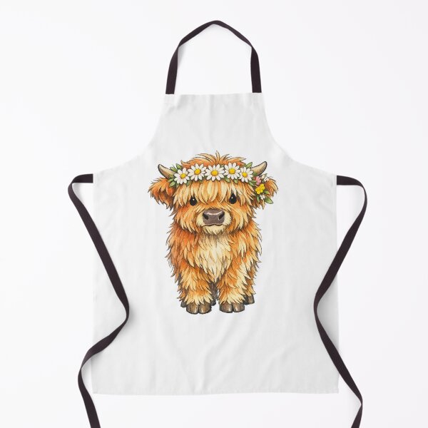 Item preview, Fluffy Highland Cow Calf with Daisy Crown designed and sold by eignvalue.