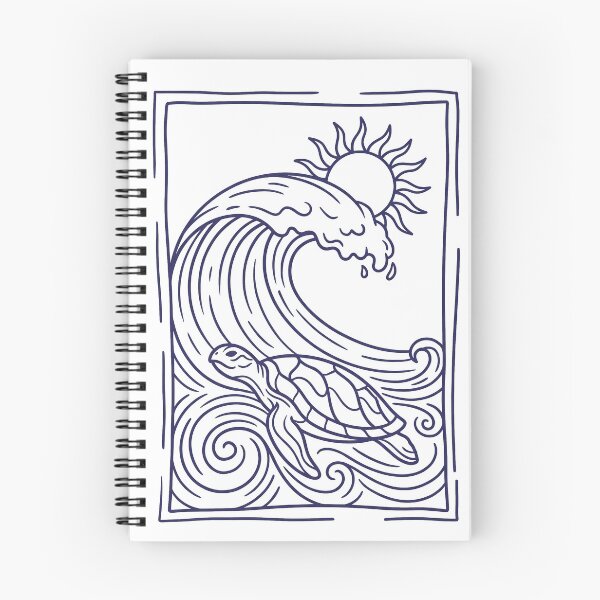Item preview, Ocean Wave with Sea Turtle | Minimalist Coastal Line Art T-Shirt designed and sold by RNBW ART.