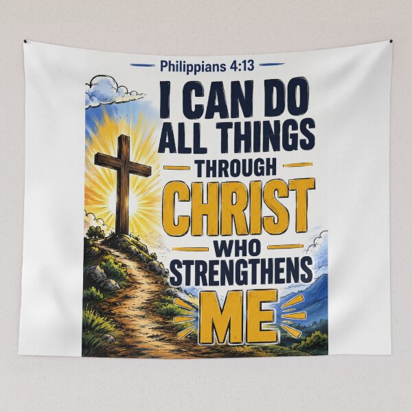Item preview, Philippians 4:13 Christian Bible Verse – I Can Do All Things Through Christ Inspirational Faith Design designed and sold by Fabrifrank.