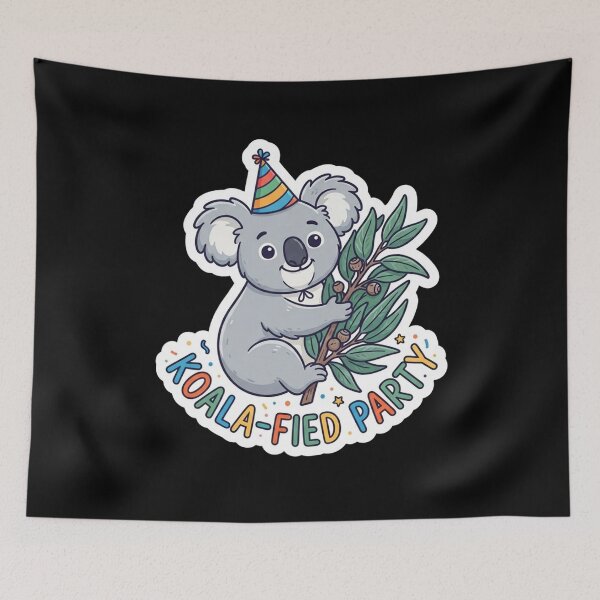 Item preview, Cute Koala Wearing Birthday Party Hat designed and sold by Owcomm.